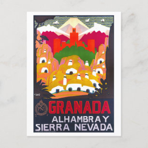 Postal Cartel de viaje de Granada