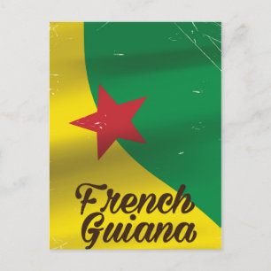 Postal cartel de viaje de la bandera de Guyana Francesa
