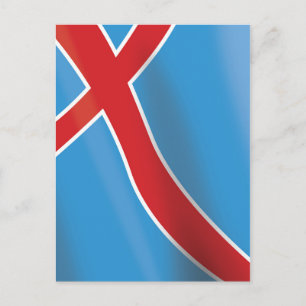 Postal cartel de viaje de la bandera de Noruega