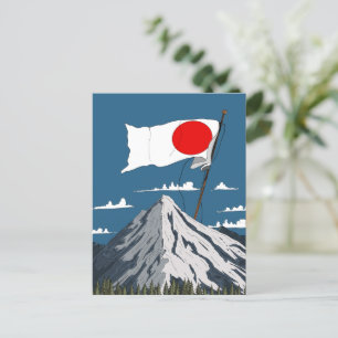 Postal Cartel de viaje de la bandera japonesa