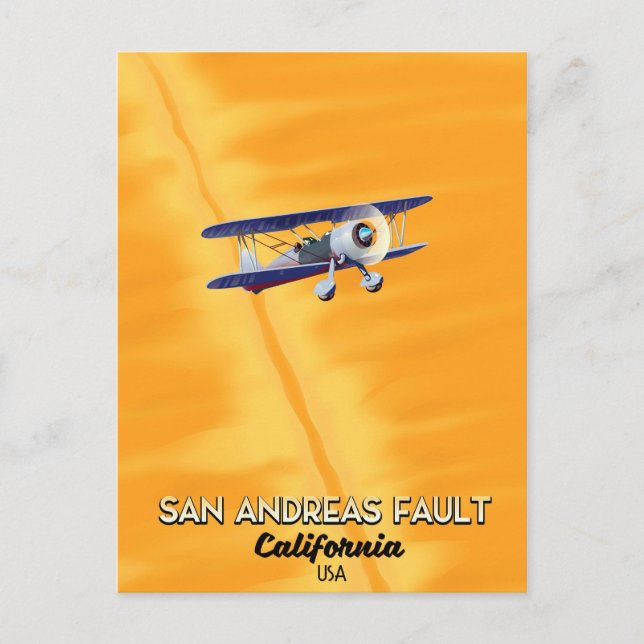 Postal Cartel de viaje de la falla de San Andreas Califor (Anverso)