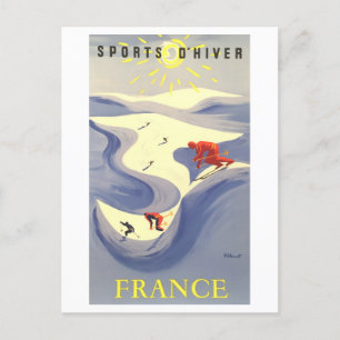 Postal Cartel de viaje de la Francia de la Vintage para e