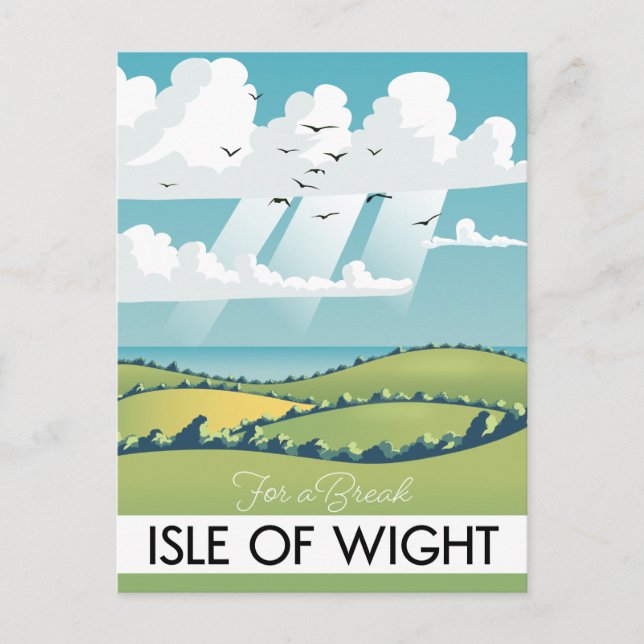 Postal cartel de viaje de la isla de Wight. (Anverso)