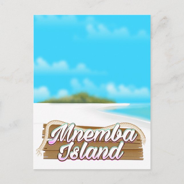 Postal Cartel de viaje de la isla Mnemba (Anverso)