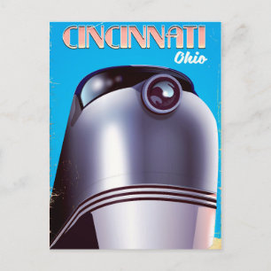 Postal Cartel de viaje de la locomotora de Cincinnati, Oh