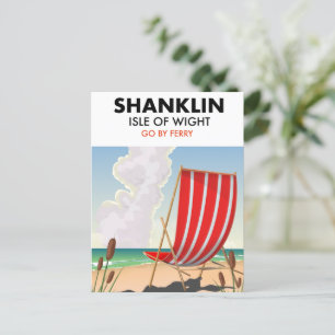 Postal Cartel de viaje de la playa de Shanklin isla de wi