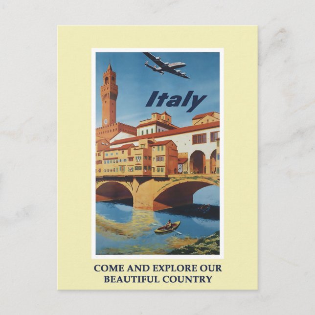 Postal Cartel de Viaje de la Vieja Italia (Anverso)