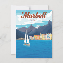 Postal Cartel de Viaje de la Vieja Marbella España
