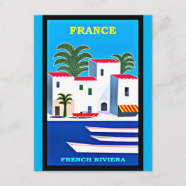 Postal Cartel de Viaje de la Vieja Riviera Francesa