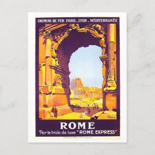 Postal Cartel de viaje de la Vieja Roma, Italia, 1921