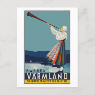 Postal Cartel de viaje de la vieja Suecia