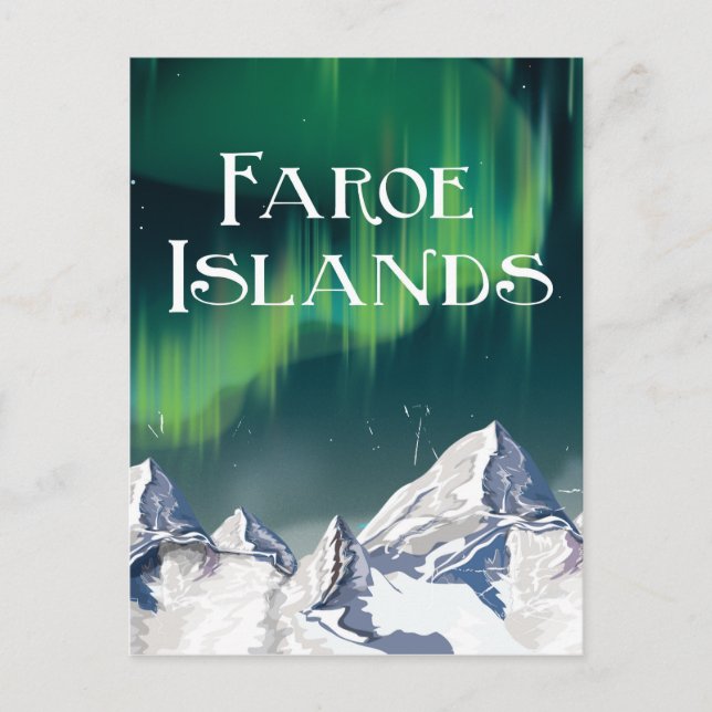 Postal Cartel de viaje de las Islas Feroe (Anverso)