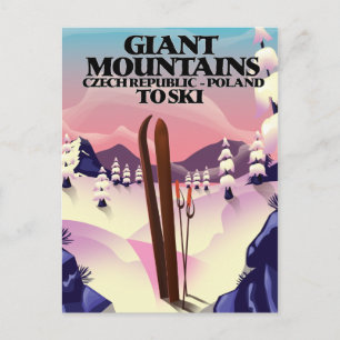 Postal Cartel de viaje de las Montañas Gigantes de Poloni