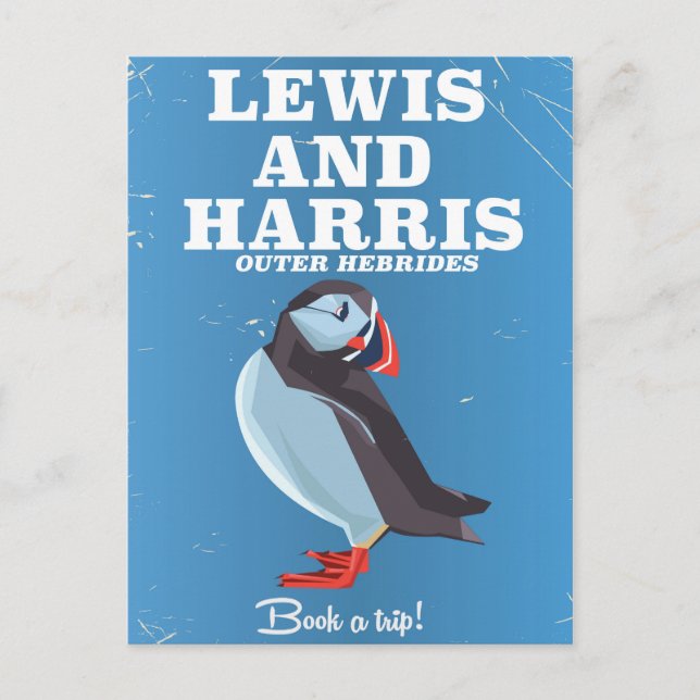 Postal Cartel de viaje de Lewis and Harris Scotland Puffi (Anverso)