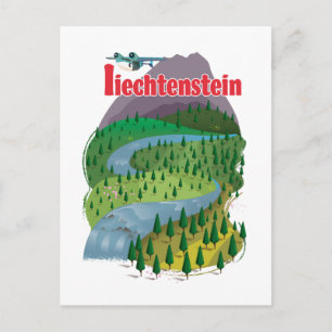 Postal cartel de viaje de liechtenstein