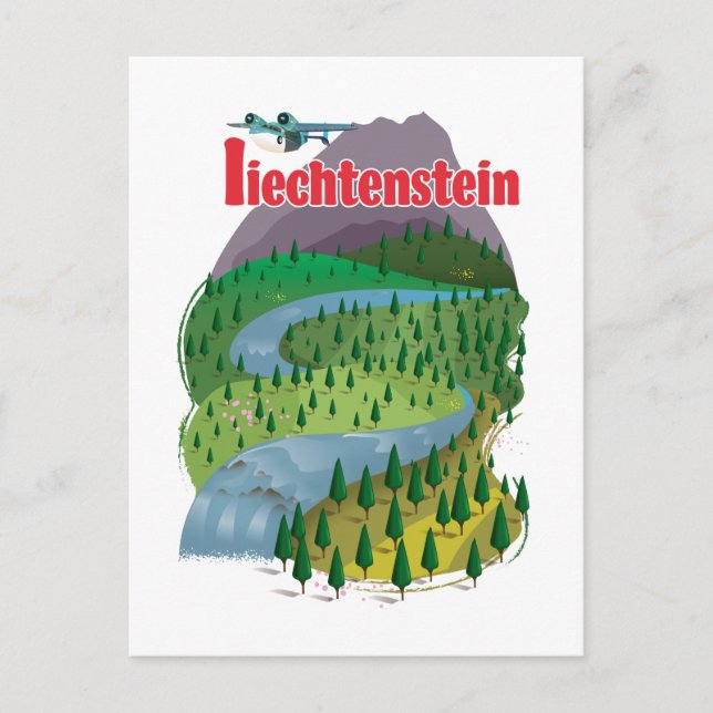 Postal cartel de viaje de liechtenstein (Anverso)