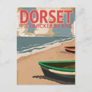 Postal Cartel de viaje de locomotora antigua de Dorset, I