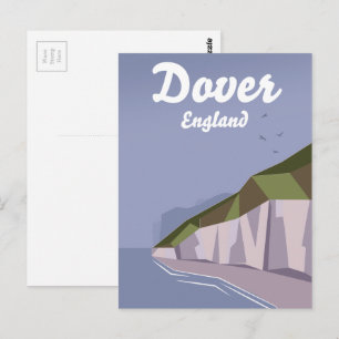 Postal Cartel de viaje de los Acantilados Blancos de Dove