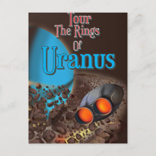 Postal Cartel de viaje de los anillos de Urano