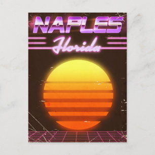 Postal Cartel de viaje de Nápoles Florida años 80