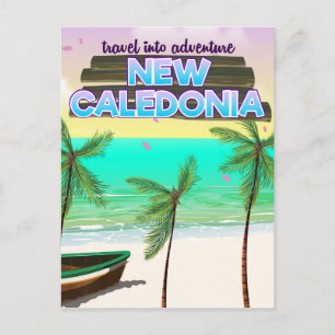 Postal Cartel de viaje de Nueva Caledonia "viaja hacia la