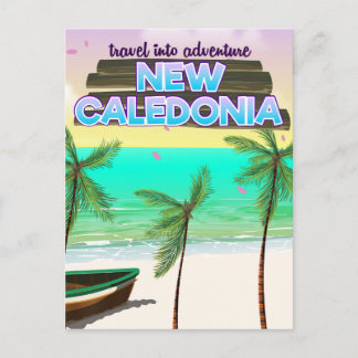Postal Cartel de viaje de Nueva Caledonia "viaja hacia la