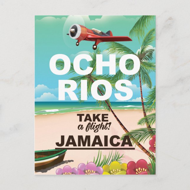 Postal cartel de viaje de ocho rios jamaica (Anverso)