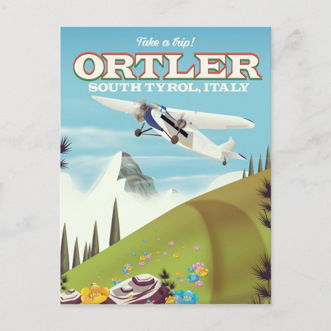Postal Cartel de viaje de Ortler - Tirol del Sur - Italia (Anverso)