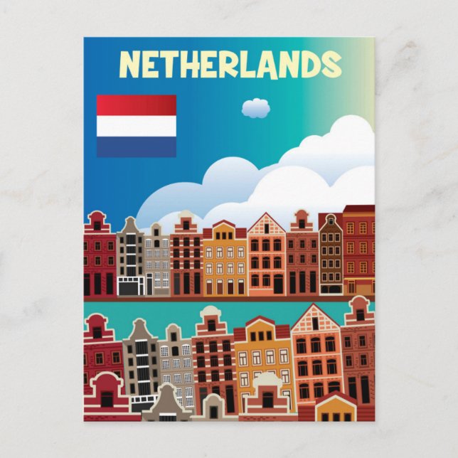 Postal Cartel de viaje de Países Bajos (Anverso)
