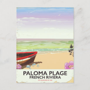 Postal Cartel de viaje de Paloma Plage, Riviera Francesa