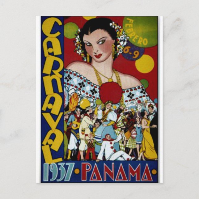 Postal Cartel de viaje de Panamá, 1937 (Anverso)