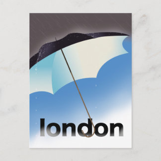 Postal Cartel de viaje de paraguas de Londres