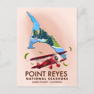 Postal cartel de viaje de point reyes national seashore.