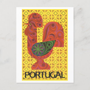 Postal Cartel de Viaje de Portugal con gallo