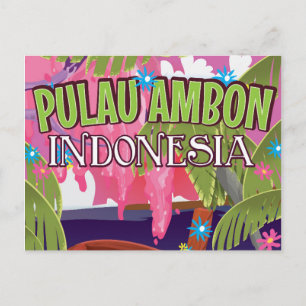Postal Cartel de viaje de Pulau Ambon Indonesia
