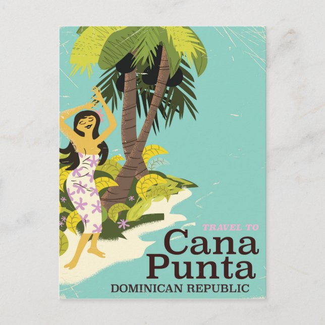 Postal Cartel de viaje de Punta Cana República Dominicana (Anverso)