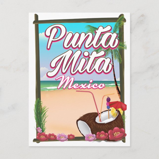 Postal Cartel de viaje de Punta Mita, Mexico Beach (Anverso)