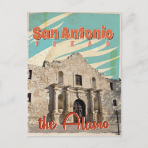 Postal Cartel de viaje de San Antonio, Texas, The Alamo