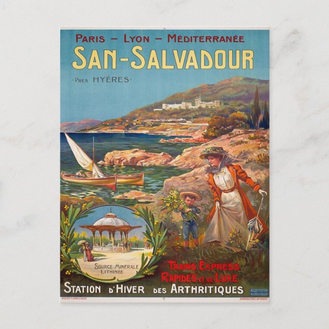 Postal Cartel de viaje de San Salvadour de 1900 (Anverso)