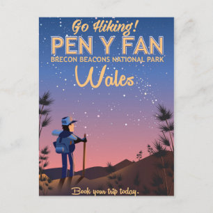 Postal Cartel de viaje de senderismo en Pen Y Fan Gales