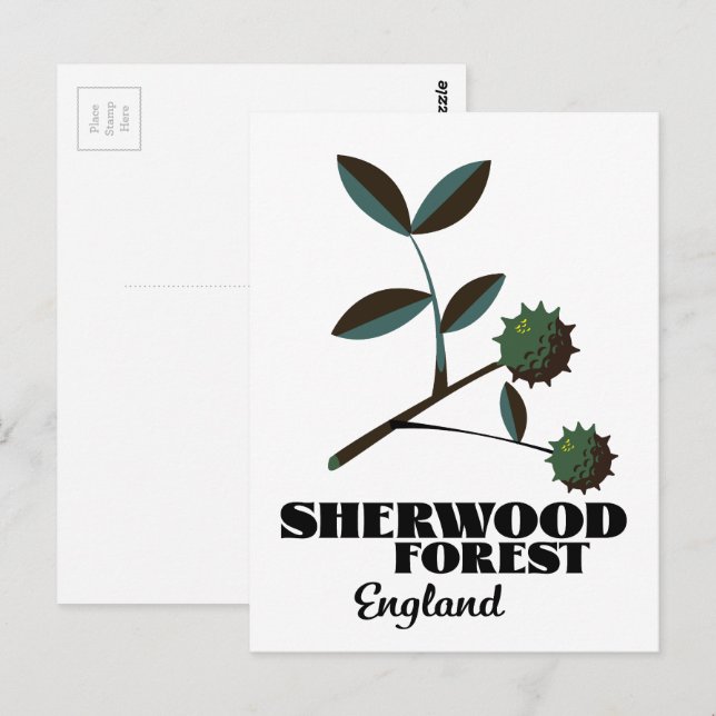 Postal Cartel de viaje de Sherwood Forest England (Anverso / Reverso)