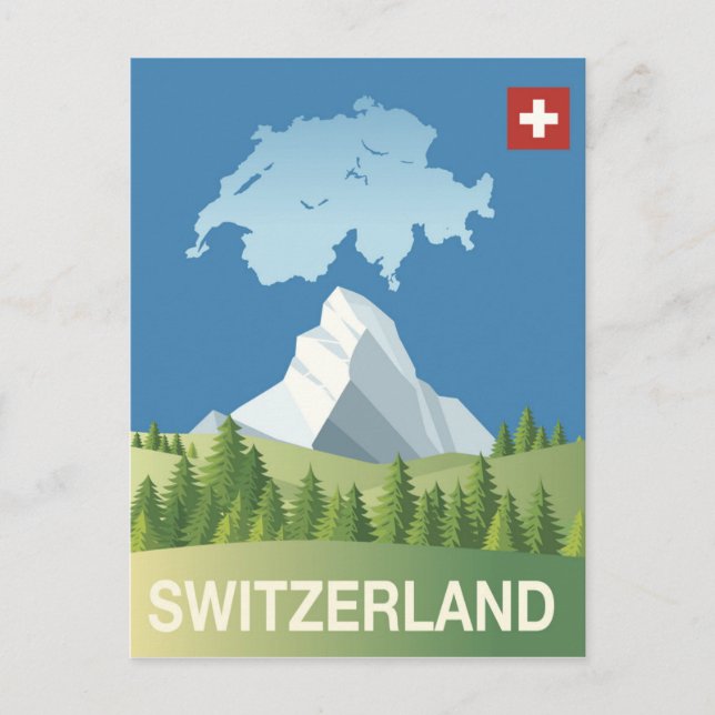 Postal Cartel de viaje de Suiza (Anverso)
