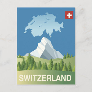 Postal Cartel de viaje de Suiza