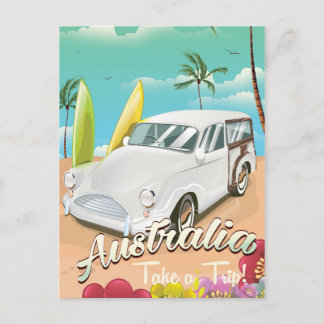 Postal Cartel de viaje de surf vintage de Australia