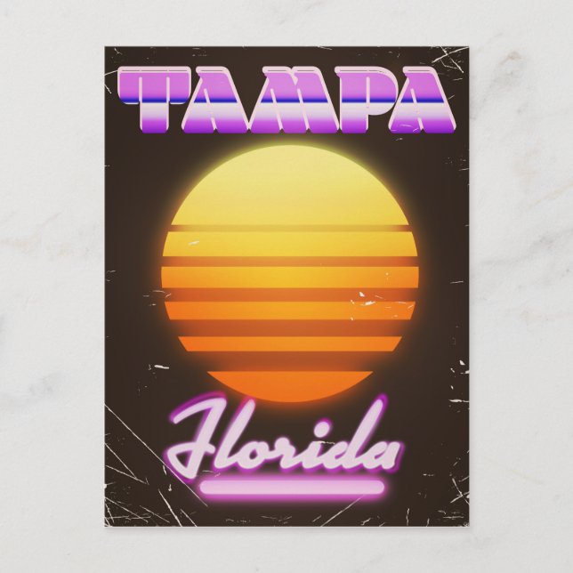 Postal Cartel de viaje de Tampa Florida de los años 80 (Anverso)
