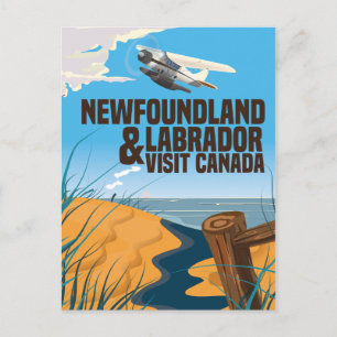 Postal cartel de viaje de Terranova y Labrador
