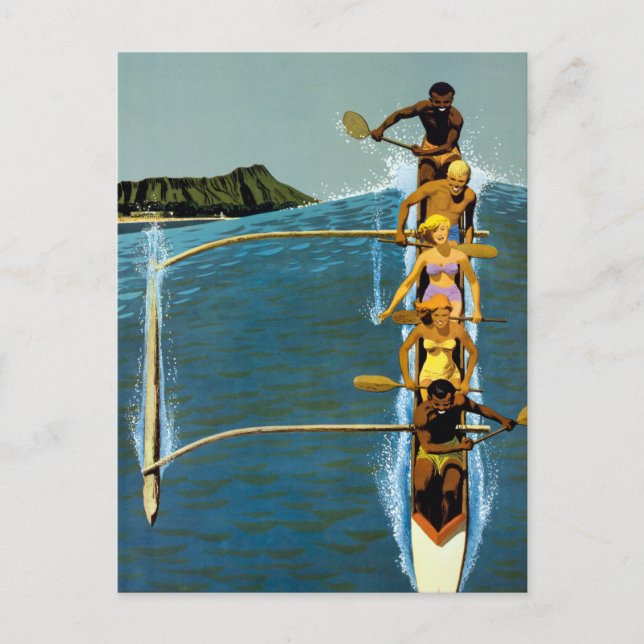 Postal Cartel de viaje de United Air Lines a Hawái (Anverso)