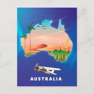 Postal Cartel de viaje de vacaciones en Australia