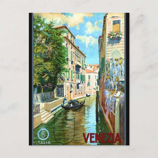 Postal Cartel de Viaje de Venecia (Anverso)