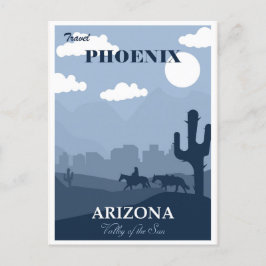 Postal Cartel de viaje de Vintage Phoenix Arizona